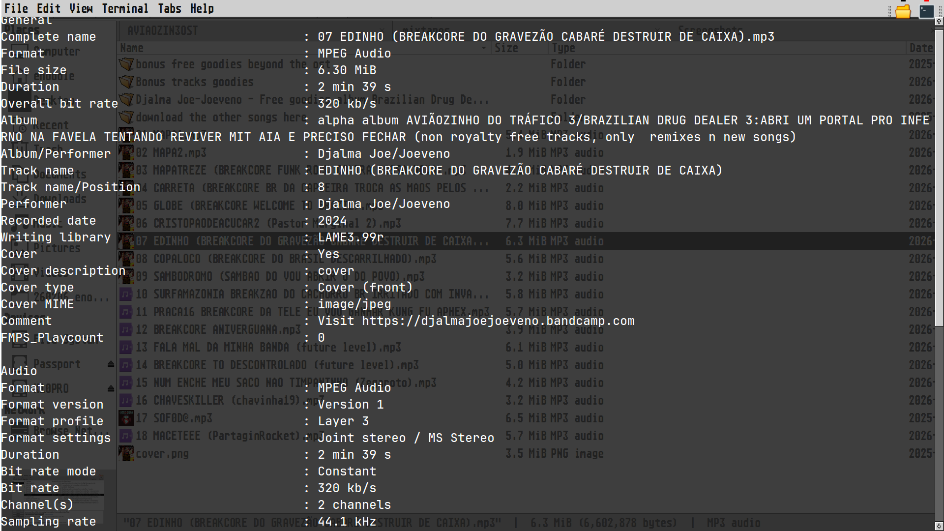 mp3 data with mediainfo ostmediainfo